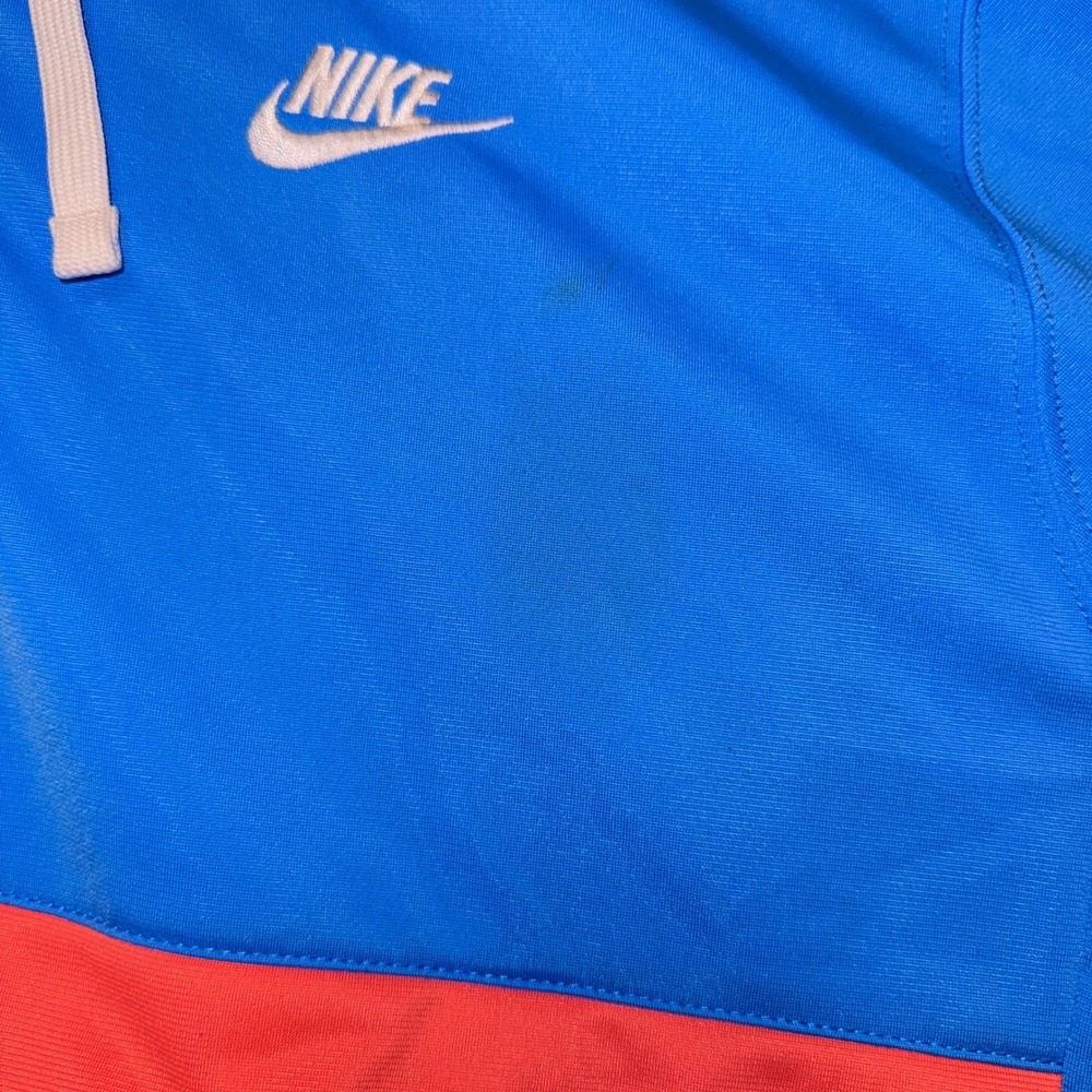 Nike Mens Colorblock Half Zip Hoodie Blue Navy Orange Swoosh Size M - Picture 12 of 15